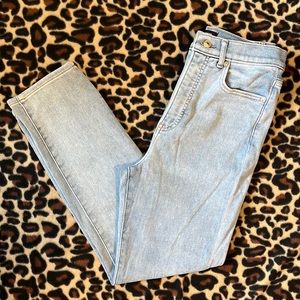 Express slim super high rise jeans. Size 8R. Light wash